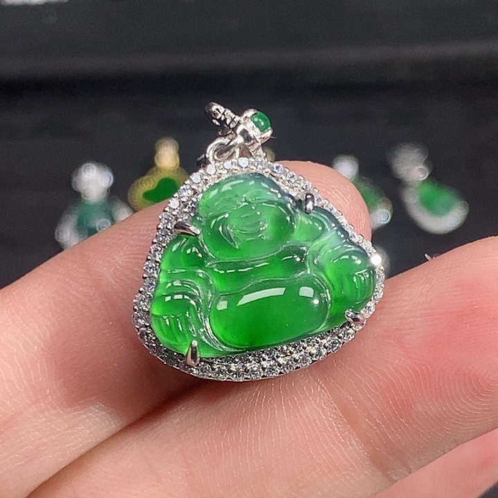 翡翠银S925镶嵌吊坠(不含链)