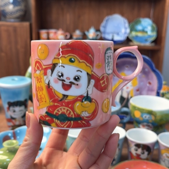 盒子景德镇釉下手绘陶瓷 