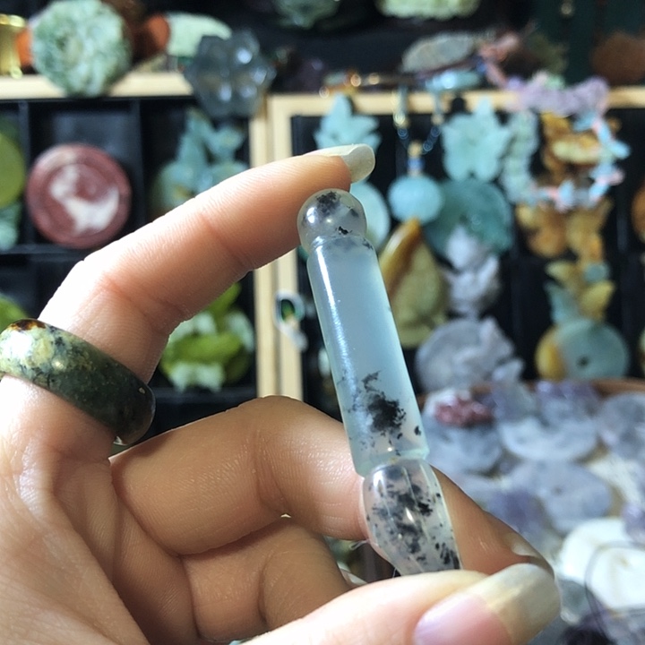 岫玉银S925镀金镶嵌岫玉挂件