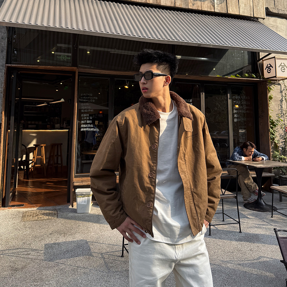 SANBAI 叁佰【 N-1甲板棉服】冬高克重夹克重酵洗摇粒绒棉衣