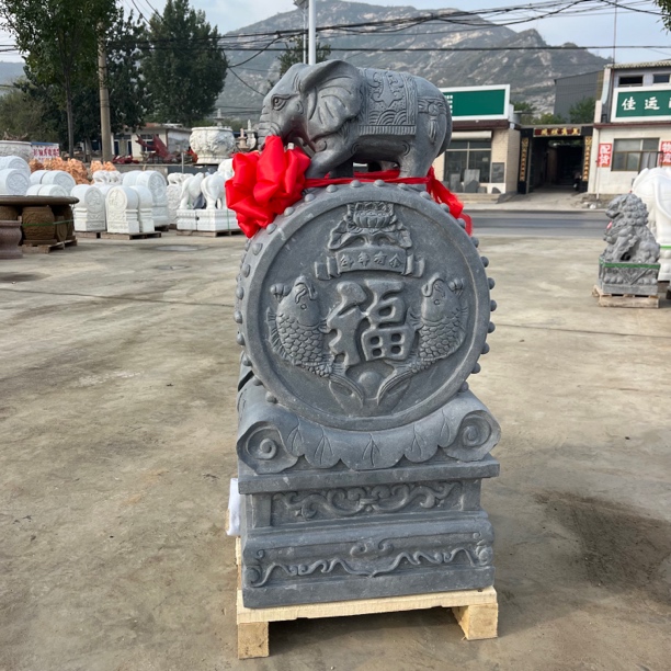 石雕门鼓石抱鼓石门墩门口摆件大象门墩青石门枕石庭院摆件