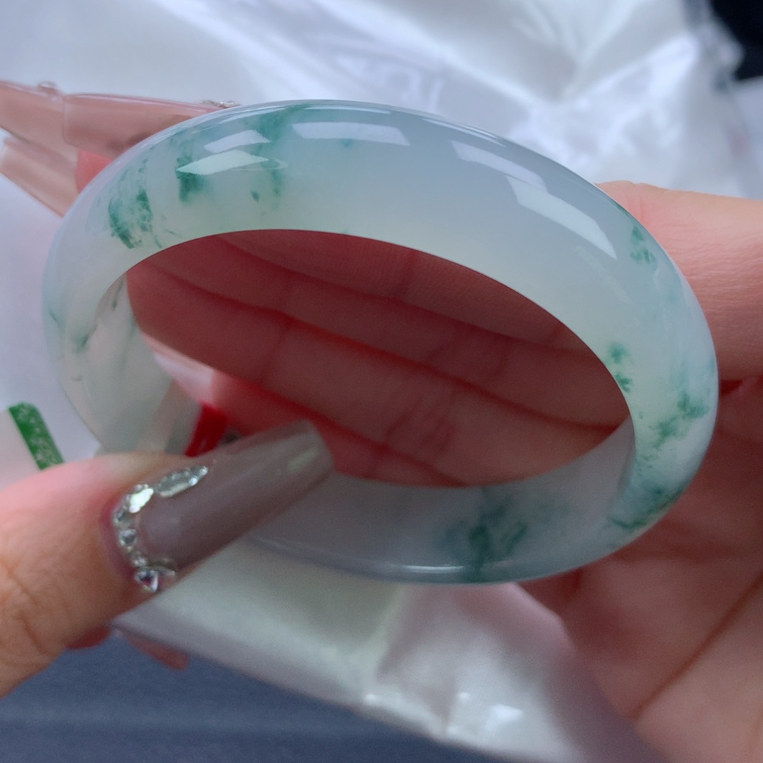 翡翠手镯未镶嵌56+贵妃强推款