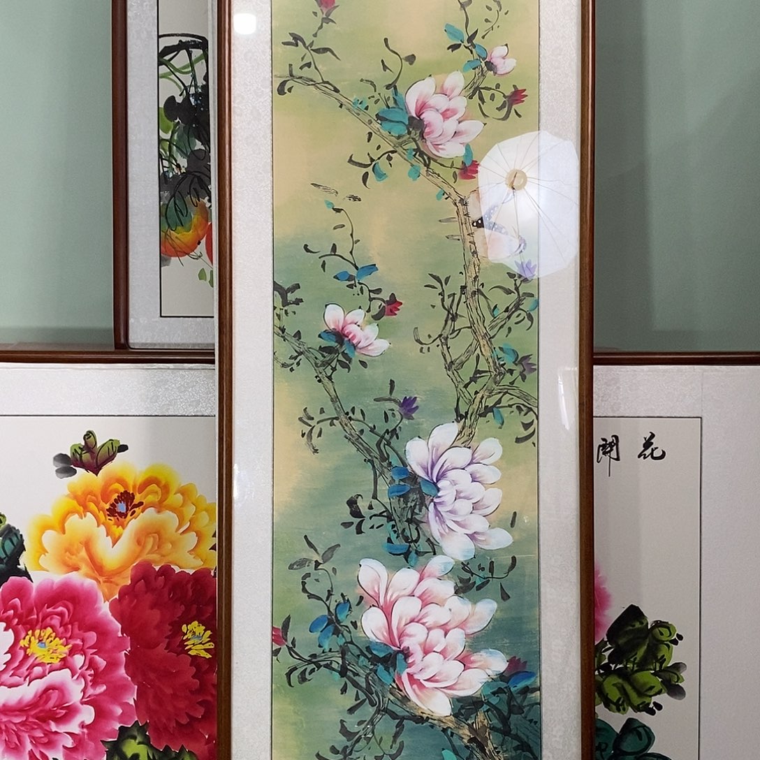 国画带框尺寸47✖️162厘米手绘