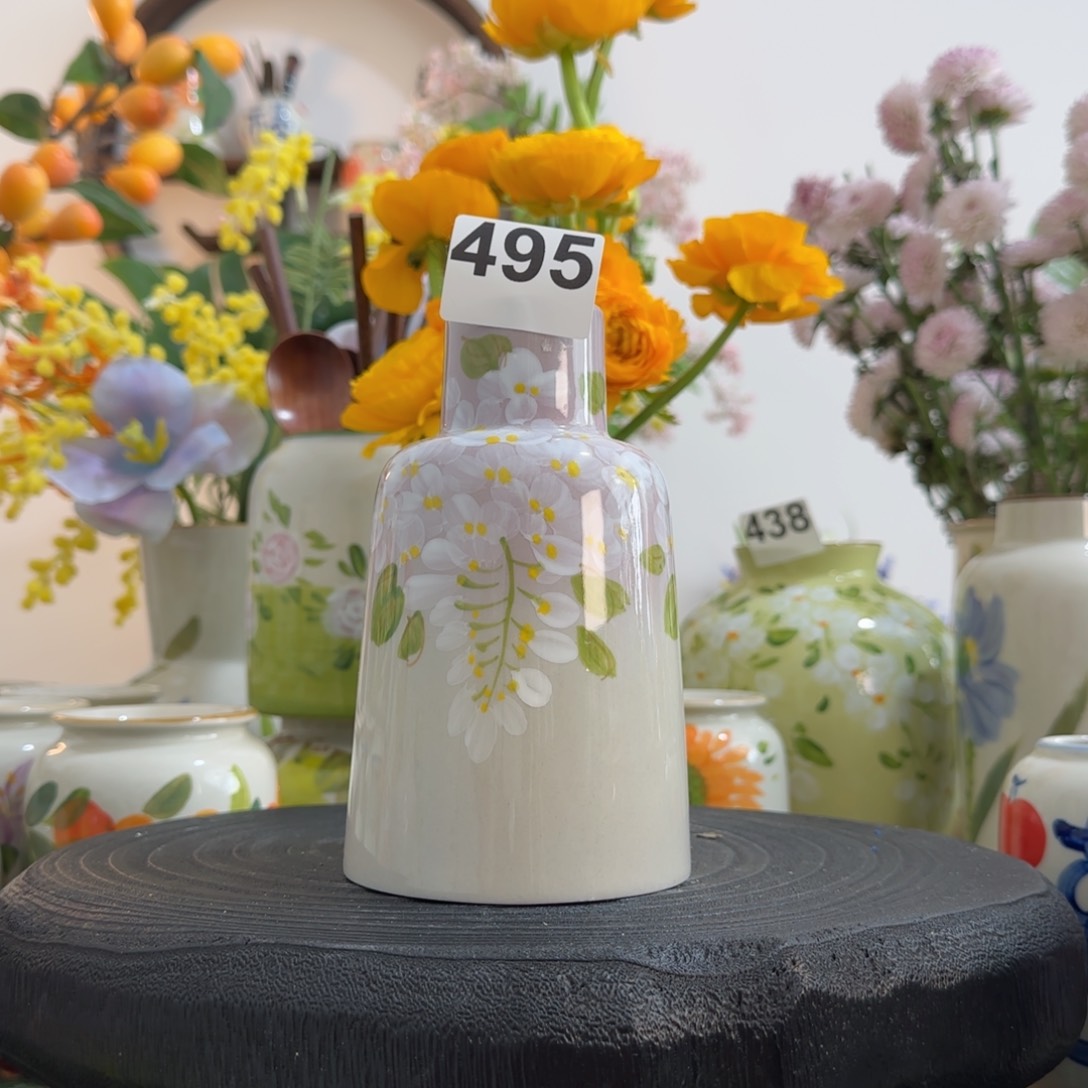 摆件景德镇陶瓷手绘花瓶摆件无孔