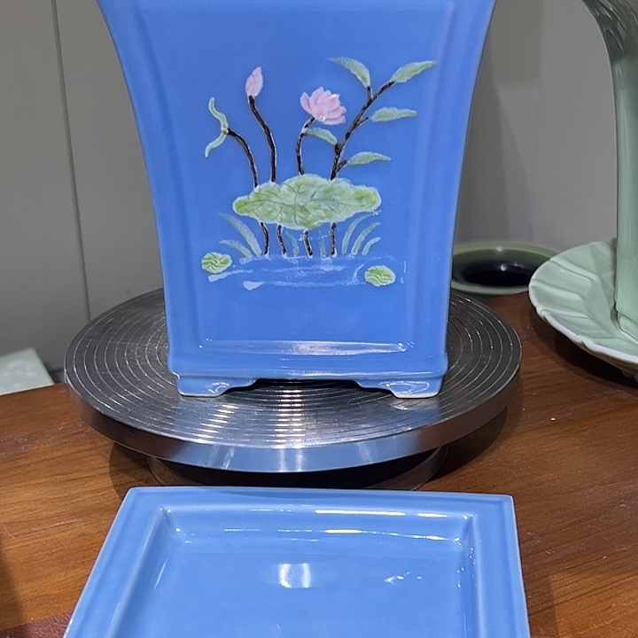 @***阳四方花卉陶瓷花器套