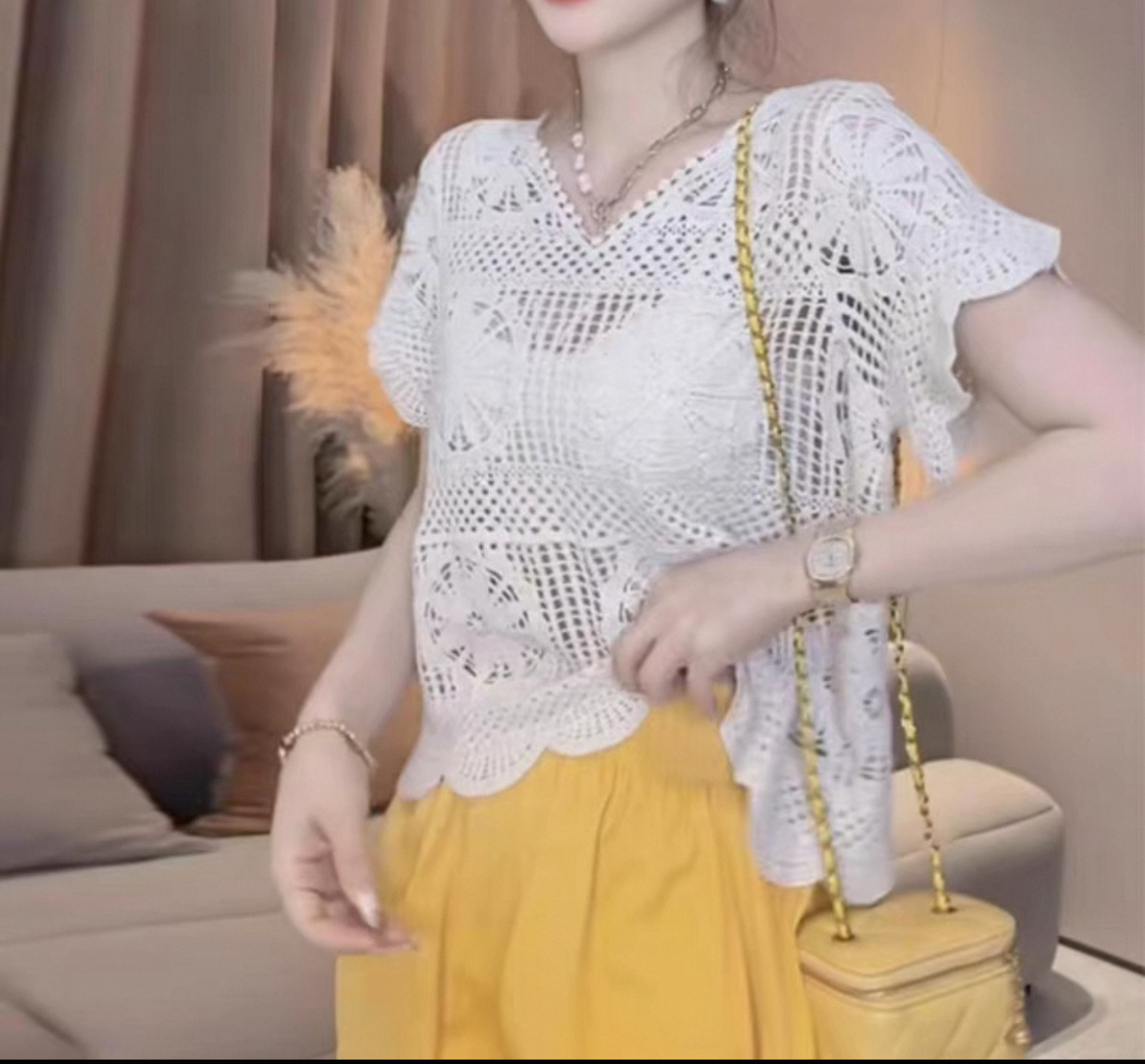 L060女装夏季小众设计款蕾丝衣5505