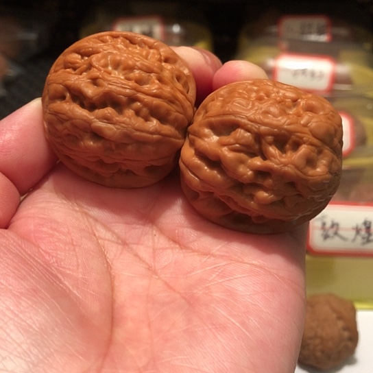 心***蓝文玩核桃油蜡皮宸圆