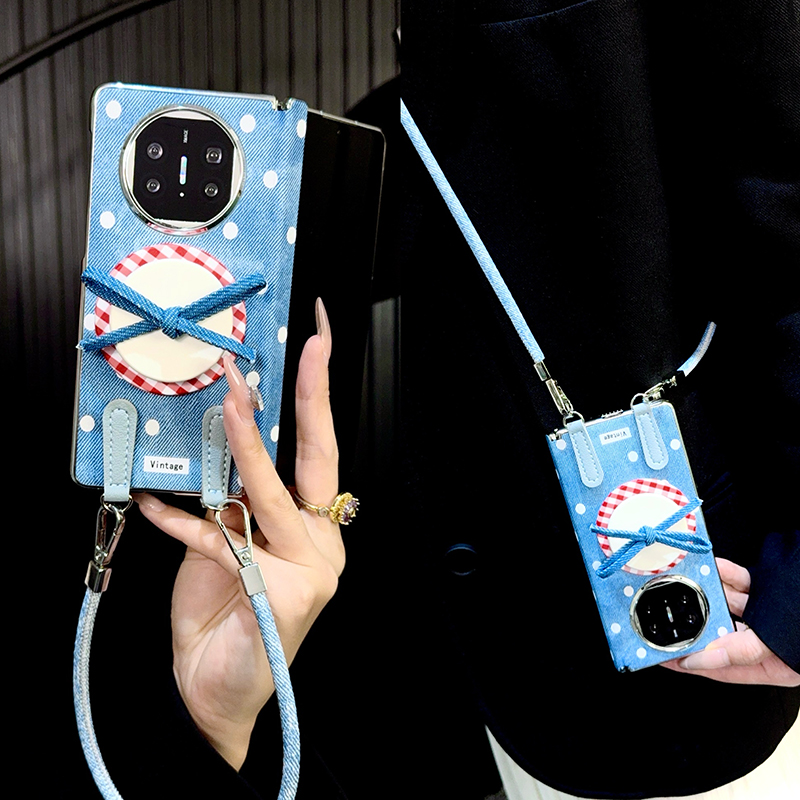 适用华为matex5手机壳折叠屏中轴新款x6典藏版x3皮纹磁吸支架女款