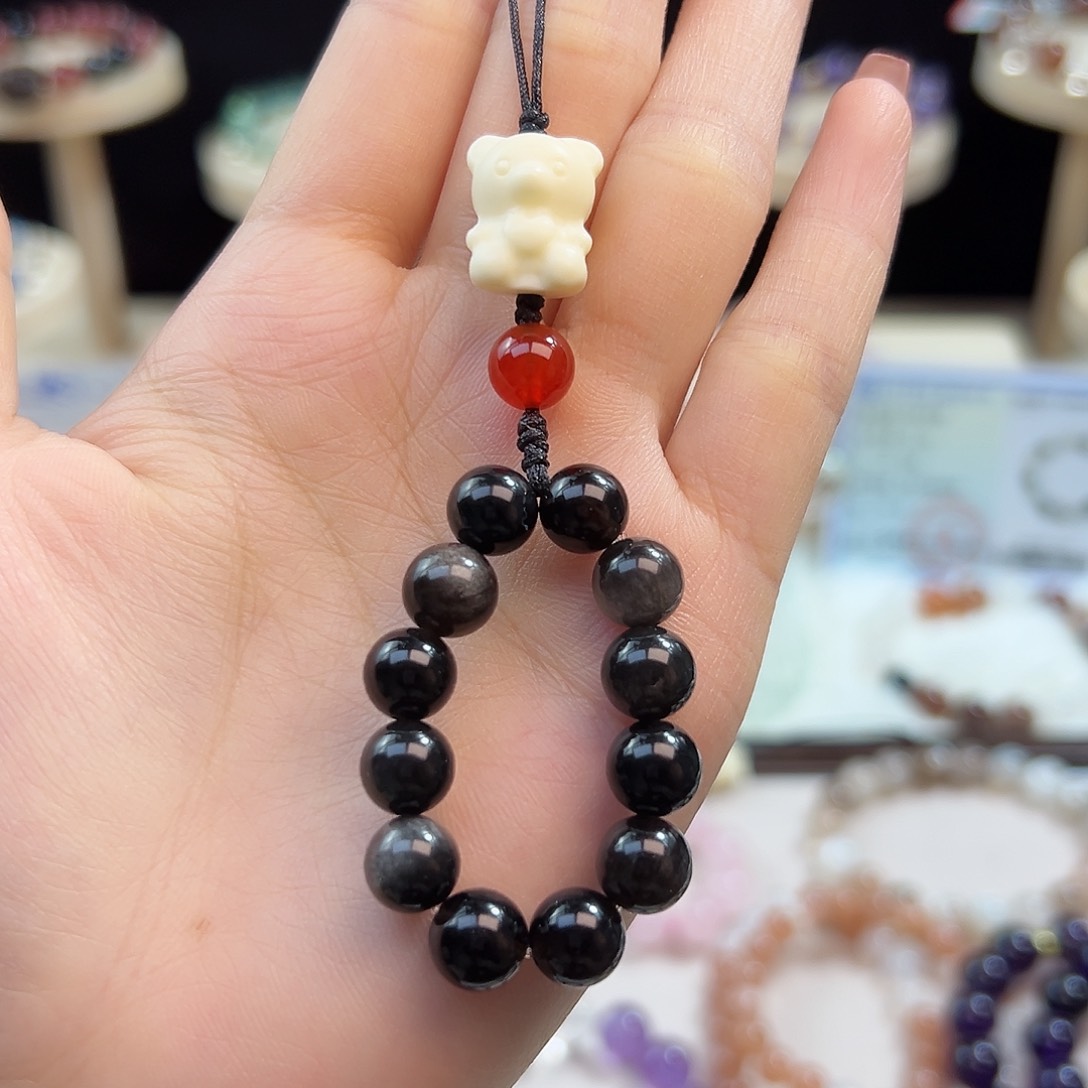 水晶手串未镶嵌手机挂