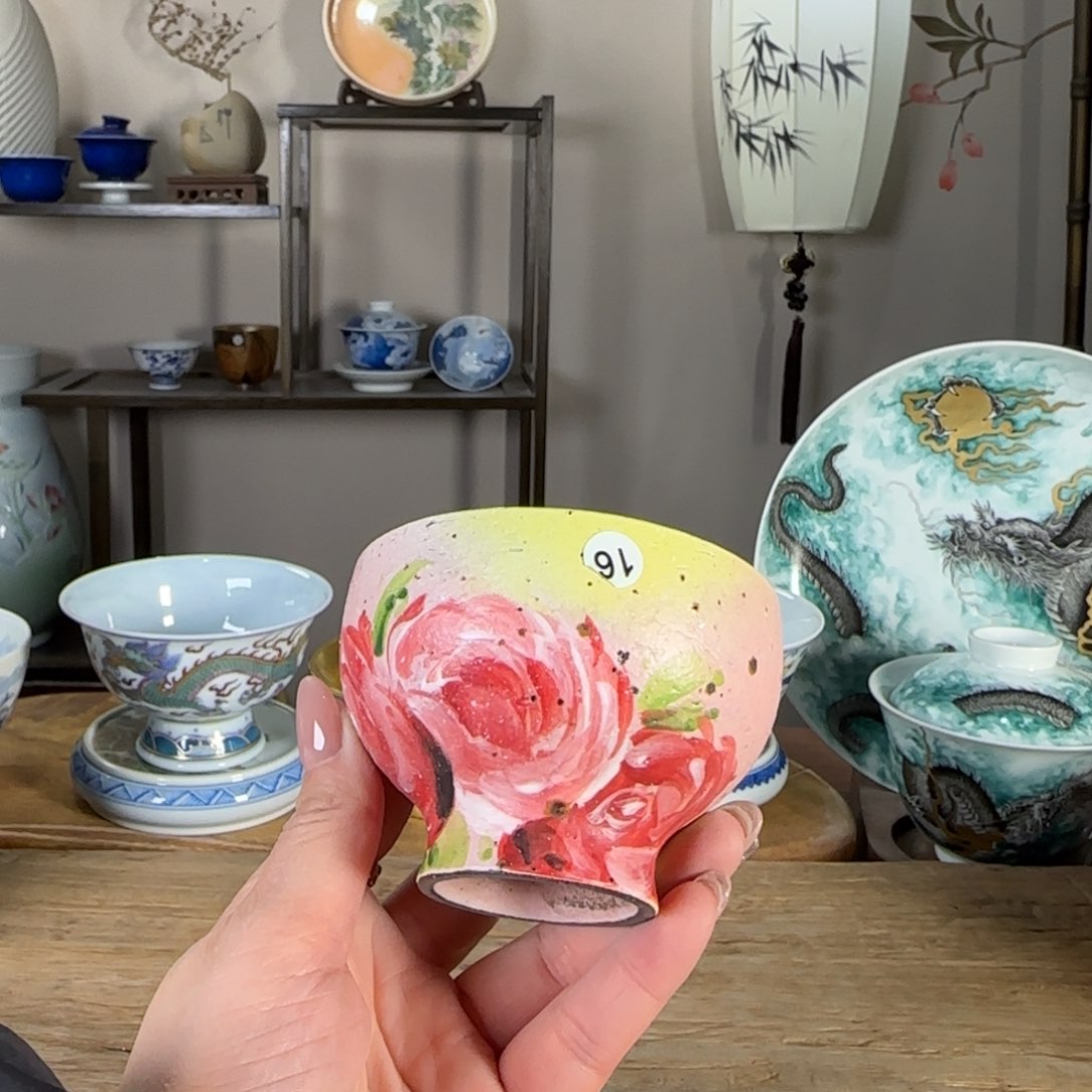 杯景德镇陶瓷柴烧多人