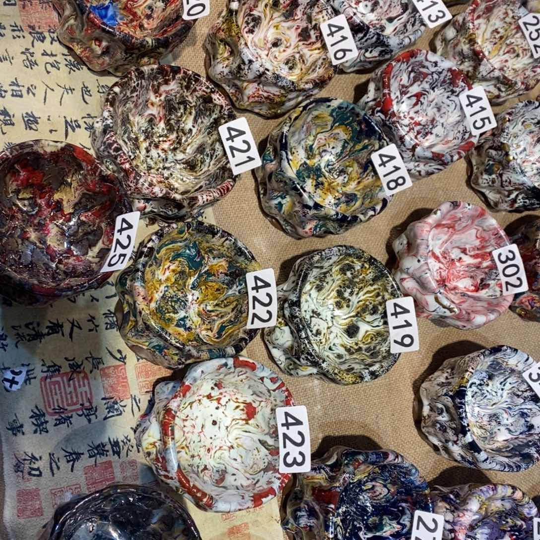 杯静沐焰志野主人杯七彩岩矿志野烧