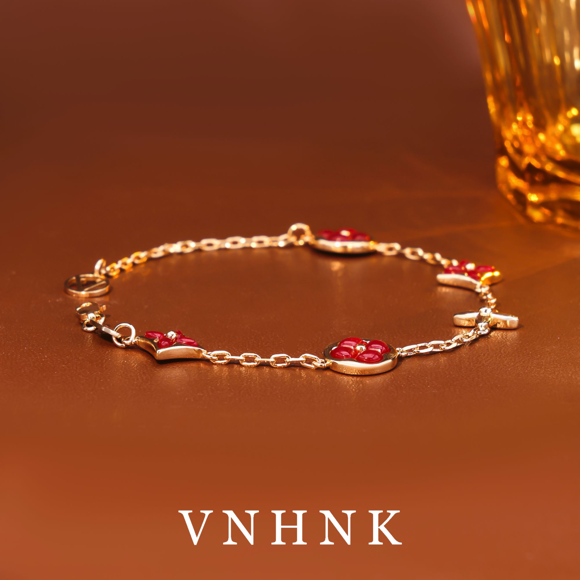 铜合金合成锆石手链 美可儿   B26    玫瑰金色（22cm）时尚手链