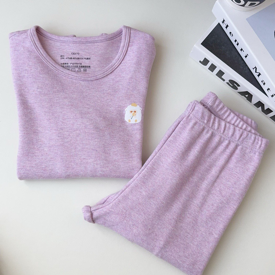 D减标儿童棉花糖秋衣秋裤莱卡棉女童内衣秋冬睡衣保暖套装