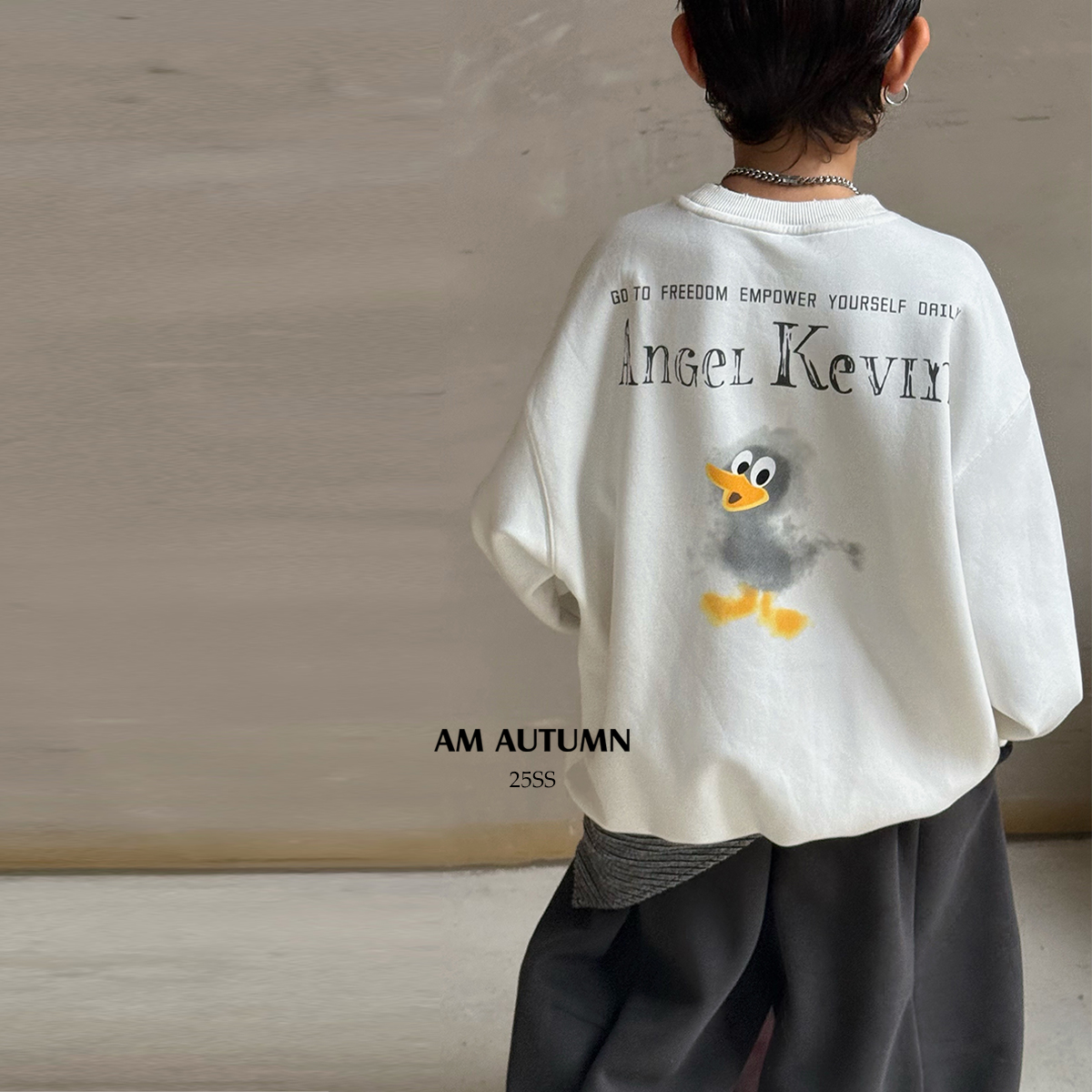 现货「AM AUTUMN」【无压域】丝滑棉男童秋宽松长袖卡通卫衣NQ52191