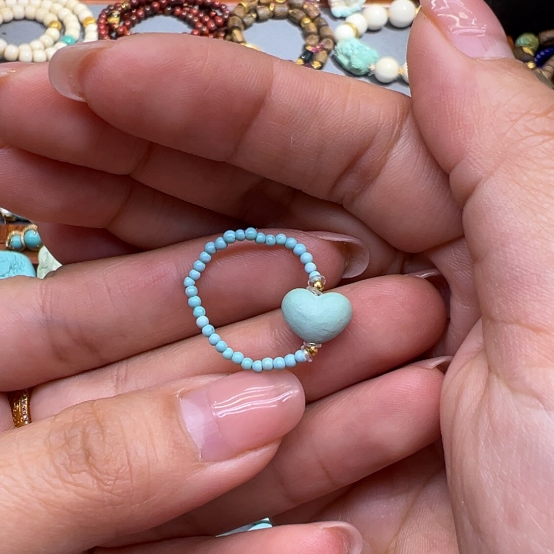 绿松石18K金镶嵌配件戒指