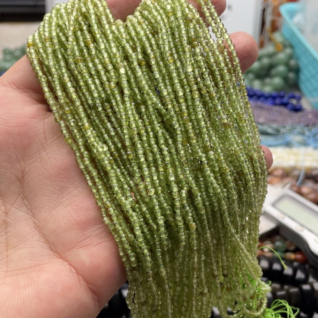 玛瑙/玉髓合金珠宝半成品一条装卡2mm橄榄切面珠