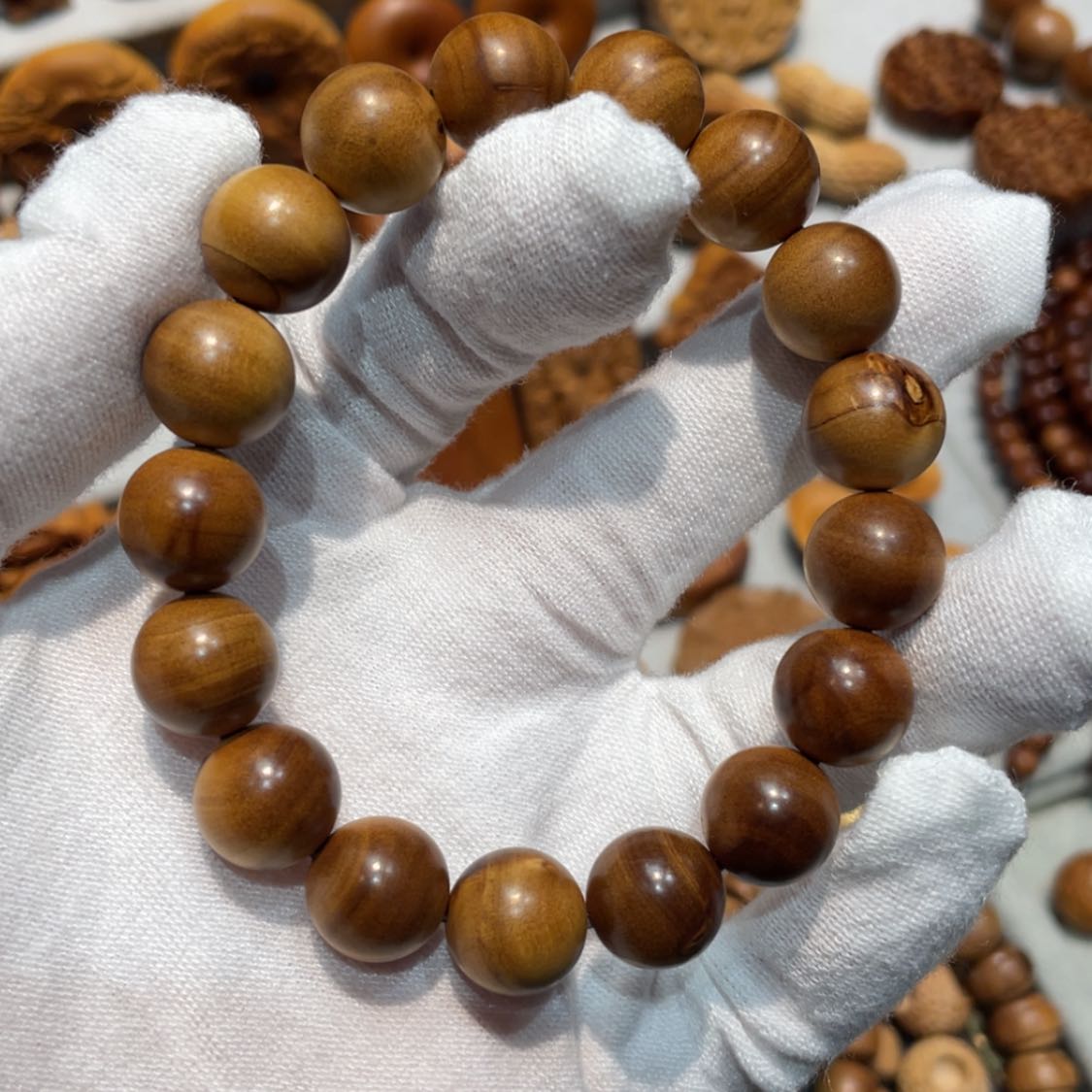 【闪购商品】檀香木手串/手链1.2瑕疵珠子横纹奶甜香
