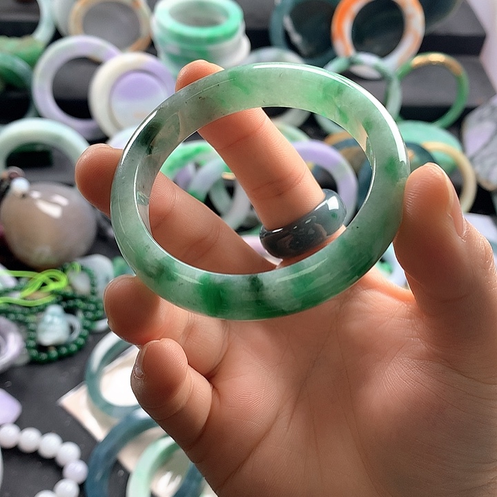 未镶嵌定制翡翠54-55正圈