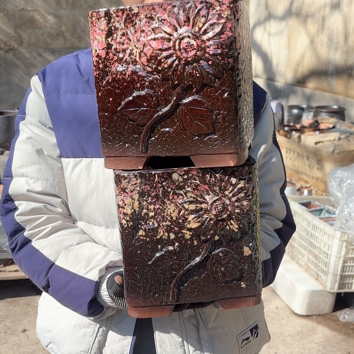 红陶彩两个口径19高度19