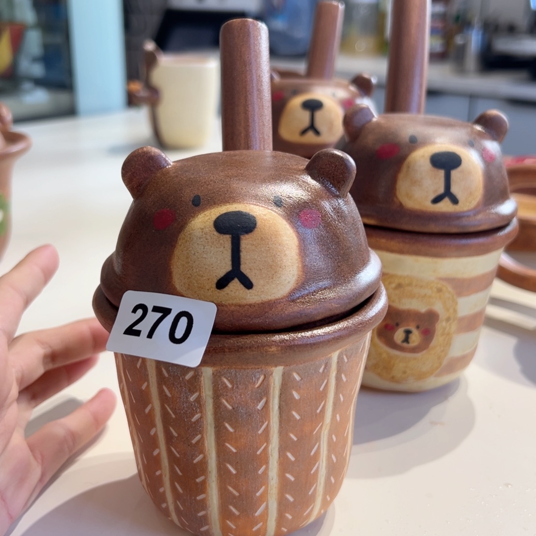 陶瓷艺术手作器皿皖安手作陶瓷吸管杯