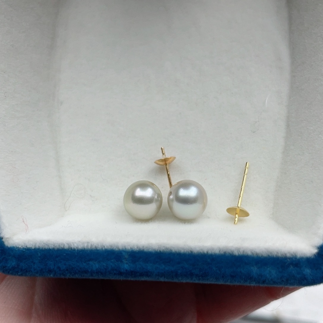 海水珍珠耳饰18K金镶嵌甜**?