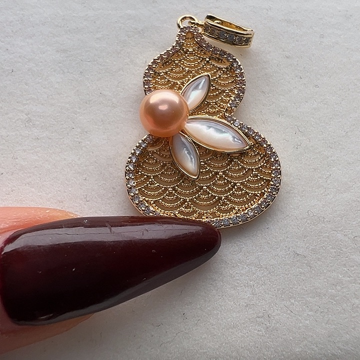 吊坠(不含链)钛钢淡水珍珠