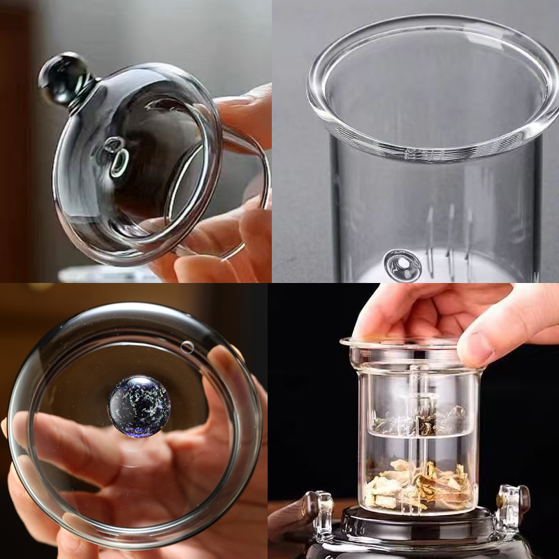 玻璃茶壶提梁壶星空盖子高硼硅耐热玻璃泡茶壶盖子内胆配件单卖