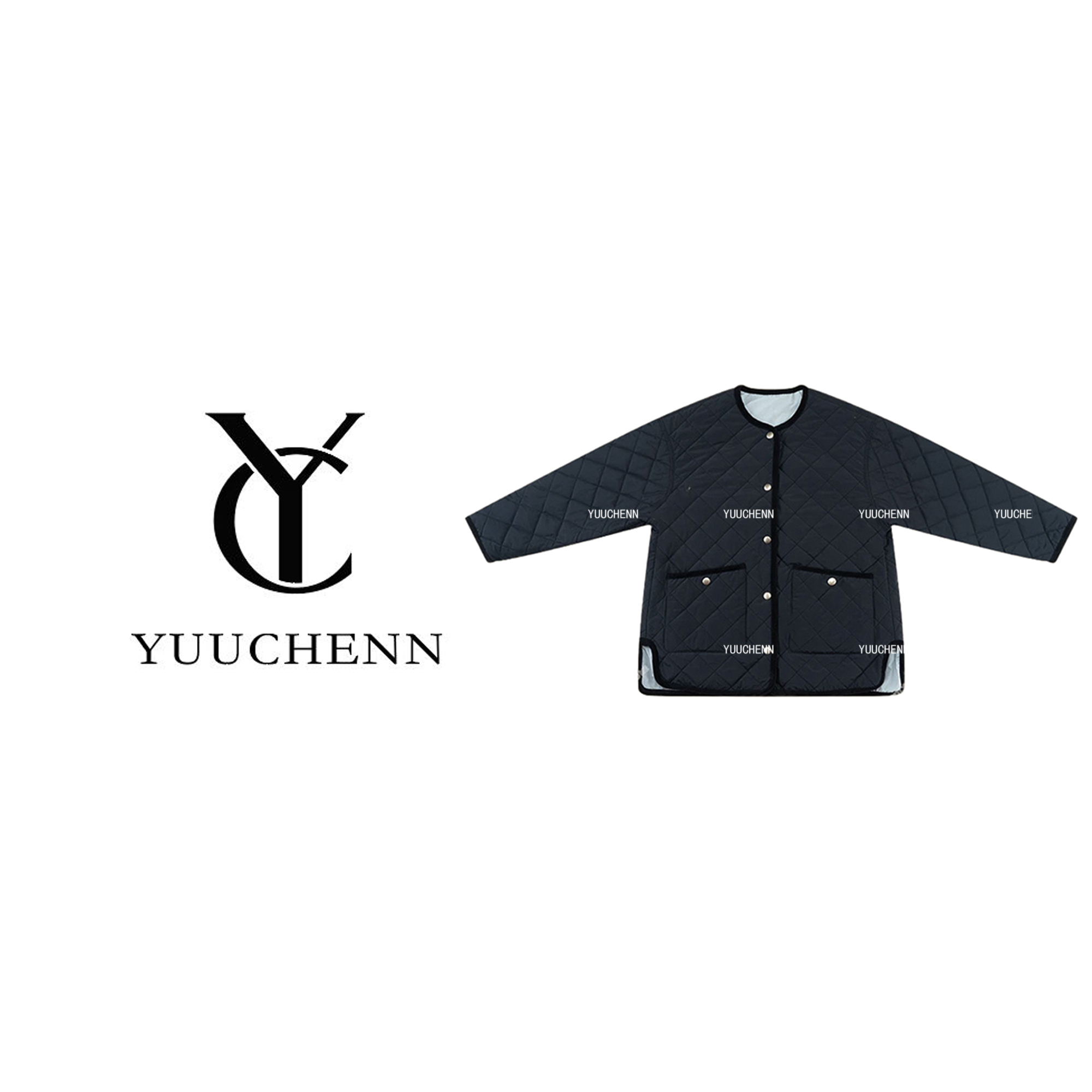 YUUCHENN 宽松外套女秋冬圆领百搭显瘦简约上衣CC1C1951