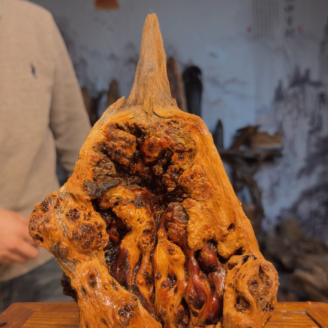 红***子木三丰琥珀木 天然摆件98