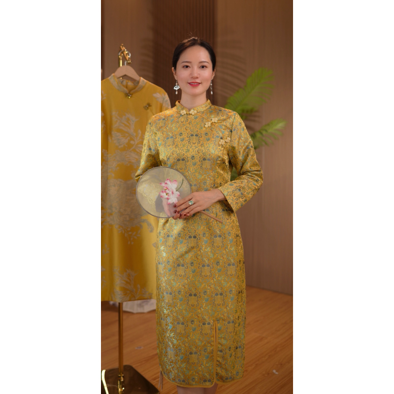 品优锦鲤｜秋冬季新款新中式国风女装旗袍连衣裙2024C503-桃子