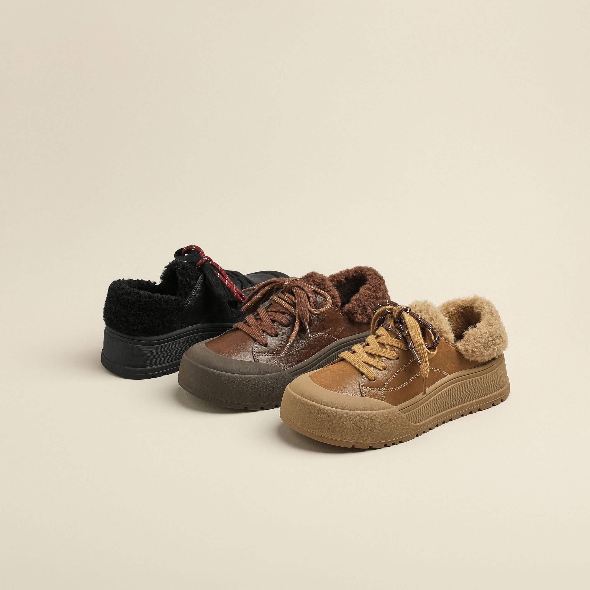 秋冬新款时尚休闲潮流女鞋平底鞋低帮加绒保暖棉鞋0831-9//HMT