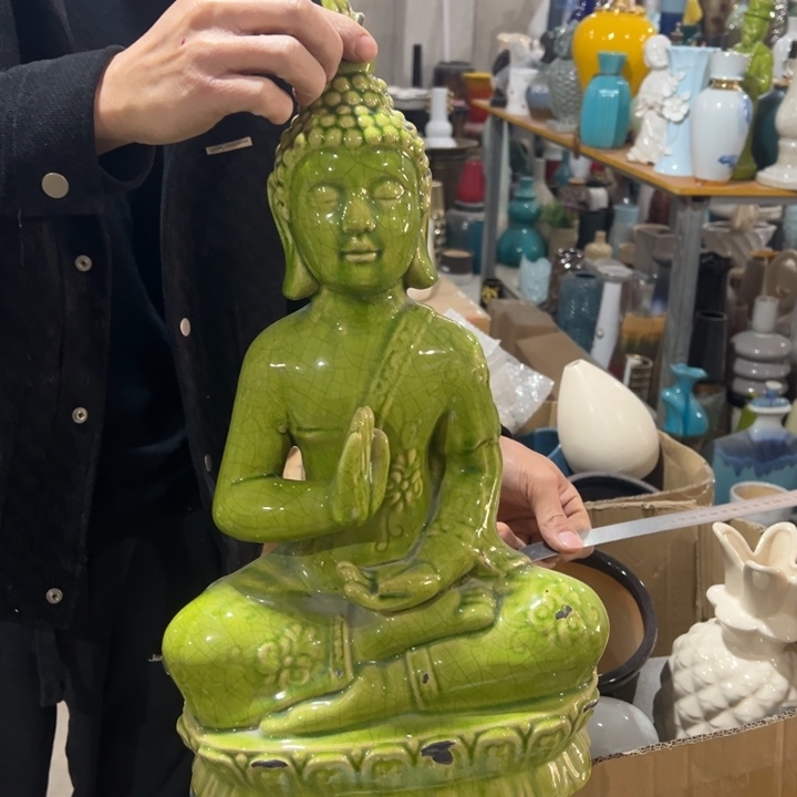 摆件高50宽33公分微瑕干裂