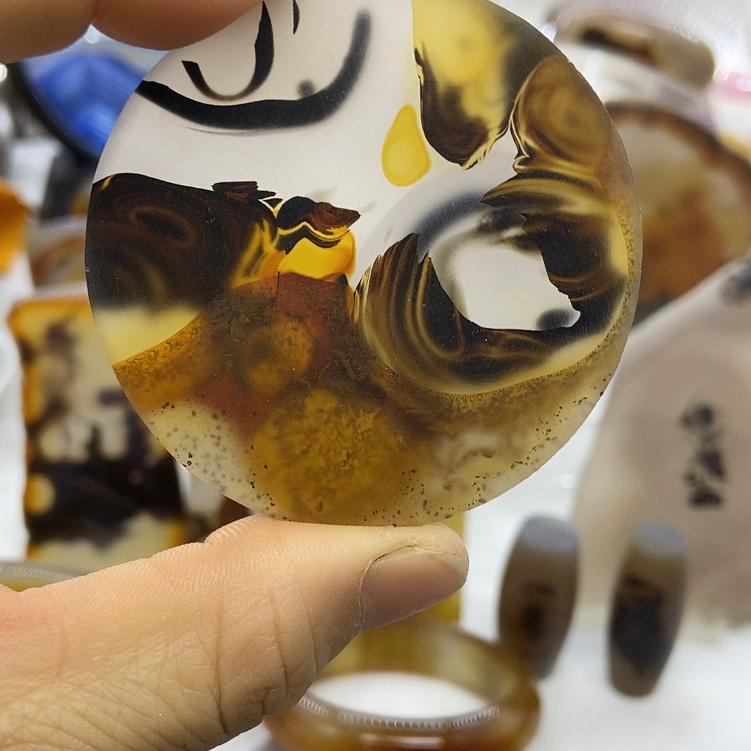 定制玛瑙巴玉玛瑙象形花牌