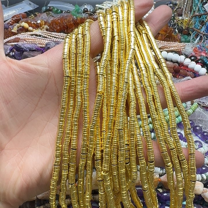 玛瑙/玉髓未镶嵌珠宝半成品一条4mm黑胆石隔片