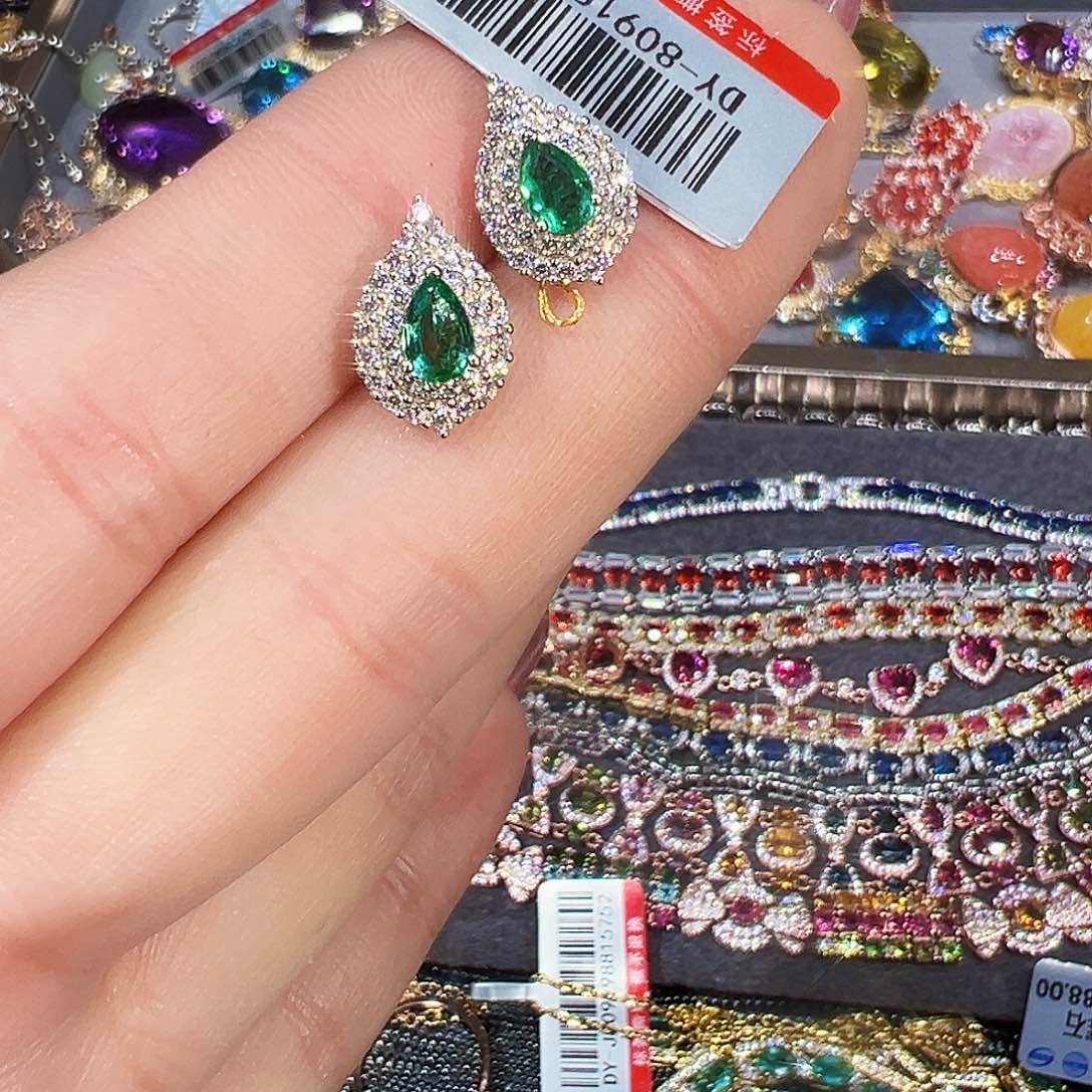 银S925镶嵌祖母绿珠宝奇石