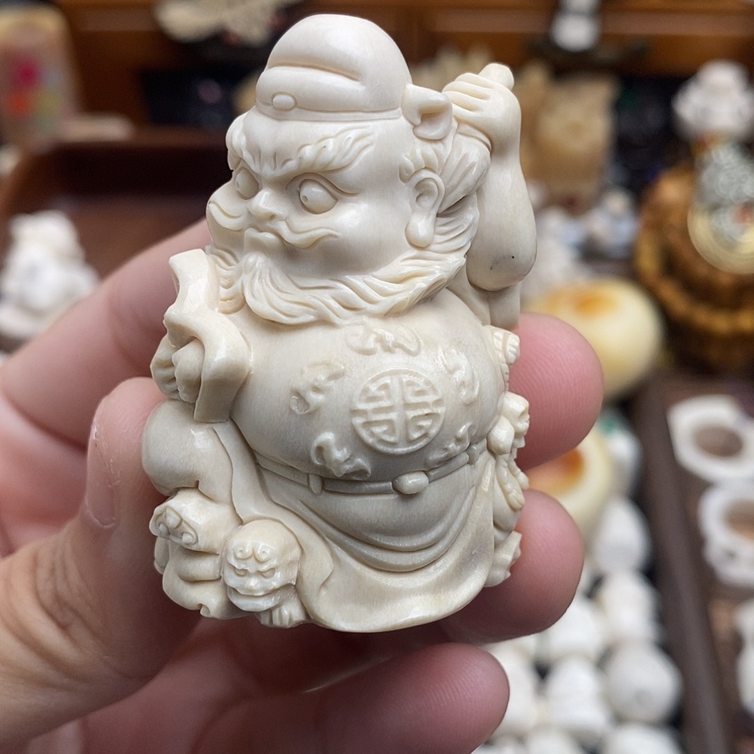 鹿骨把件c12大钟馗