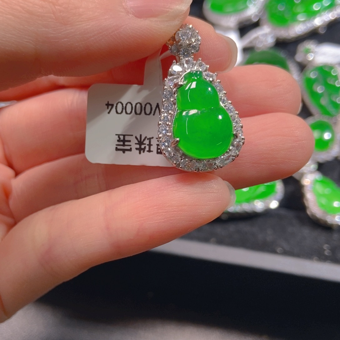 翡翠吊坠(不含链)银S925镶嵌