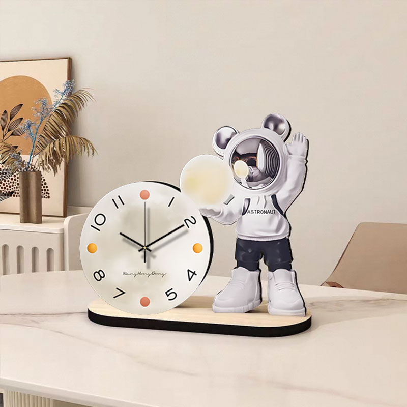 ZB141宇航员现代创意座钟高级坐式坐钟桌面摆件装饰时钟福利11