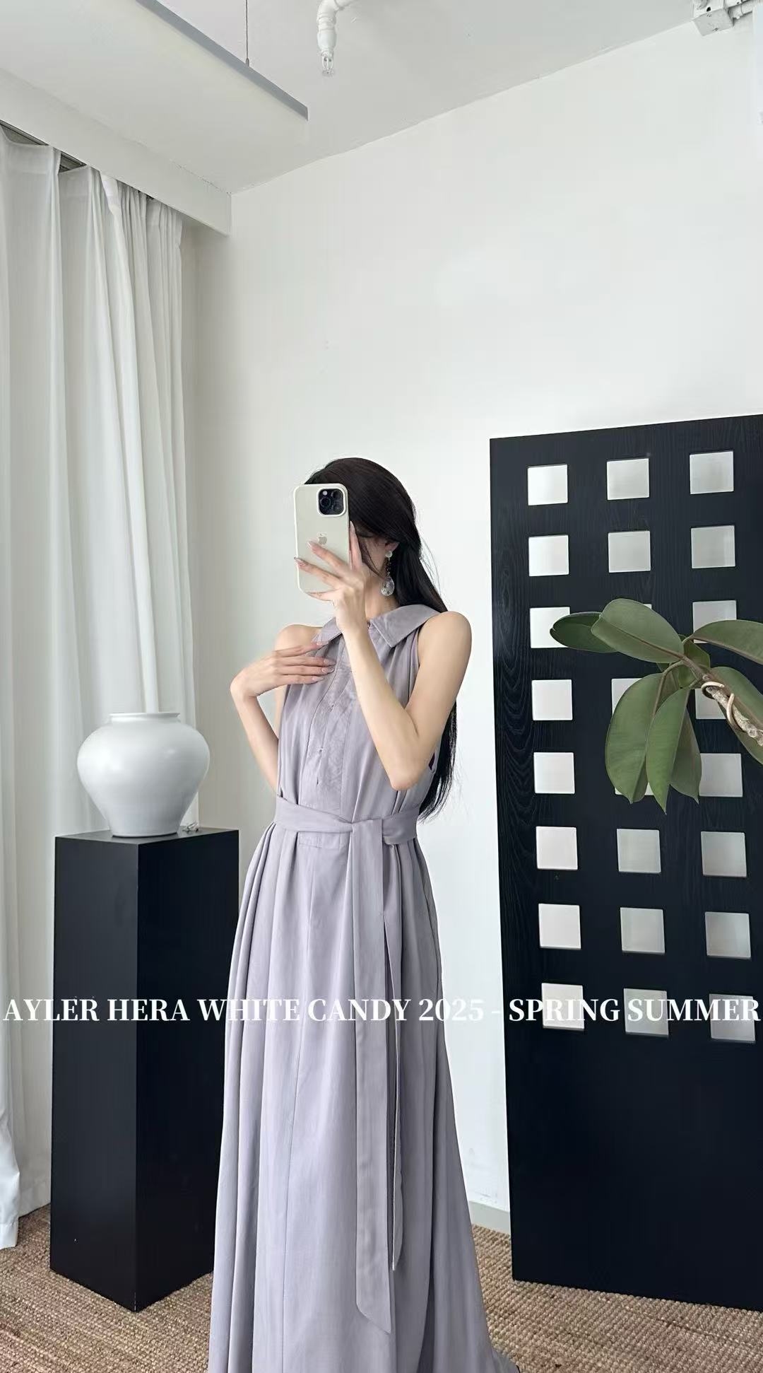 赫拉（7012#库）甜美法式长款连衣裙（裙长137）