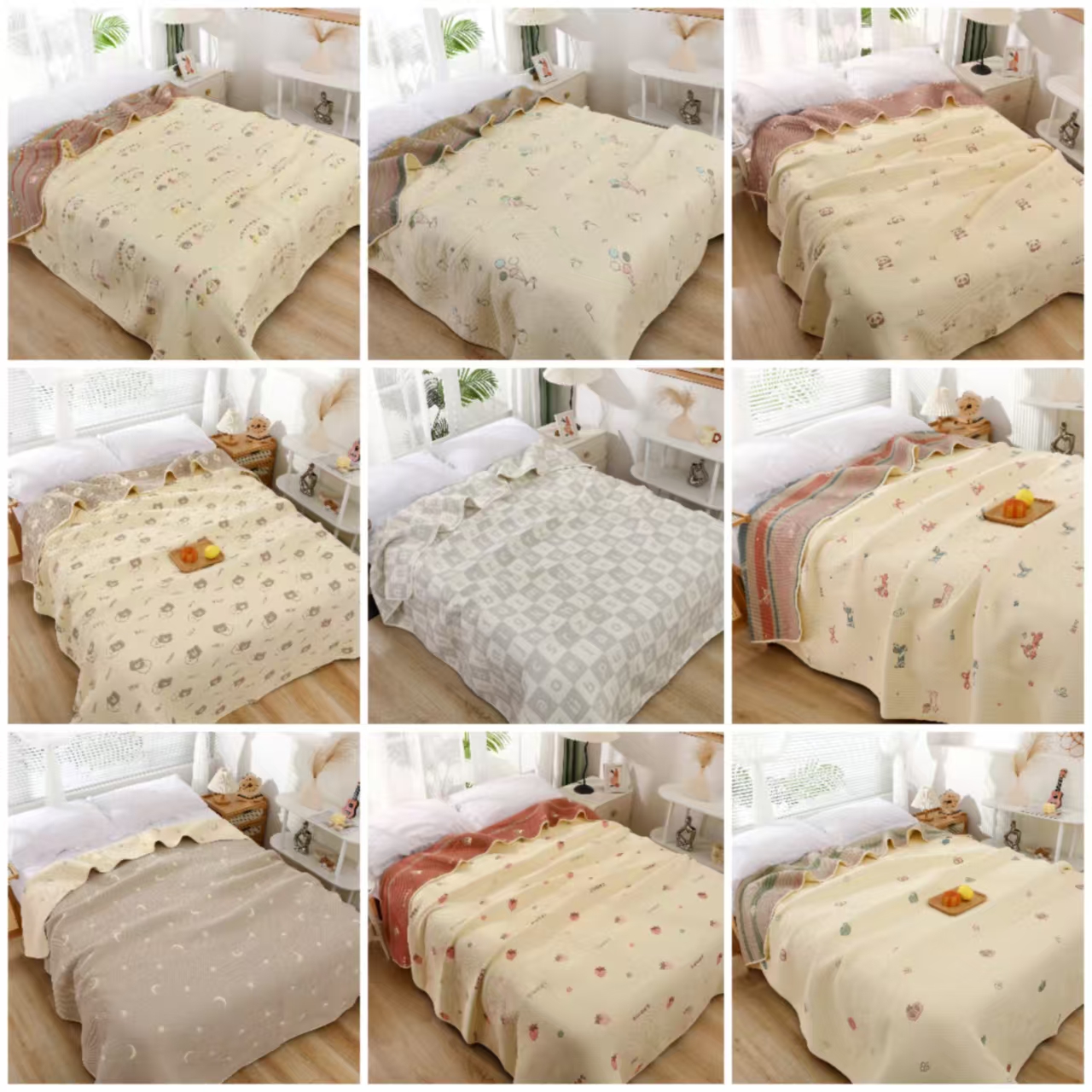 孤品微瑕，全场清！拼手速特价床盖加厚毯子提花枕套