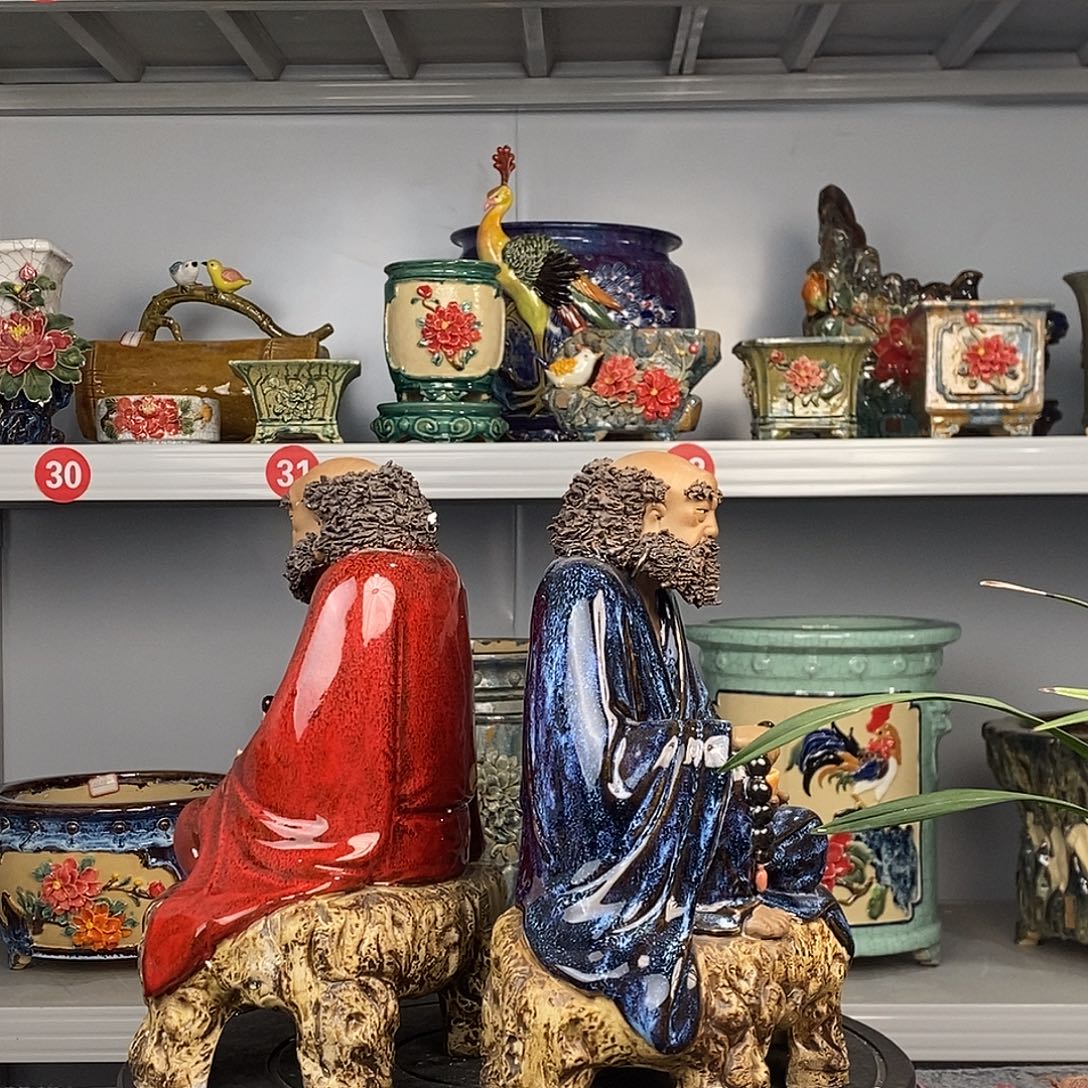 人***点正宗岭南石湾盆达摩