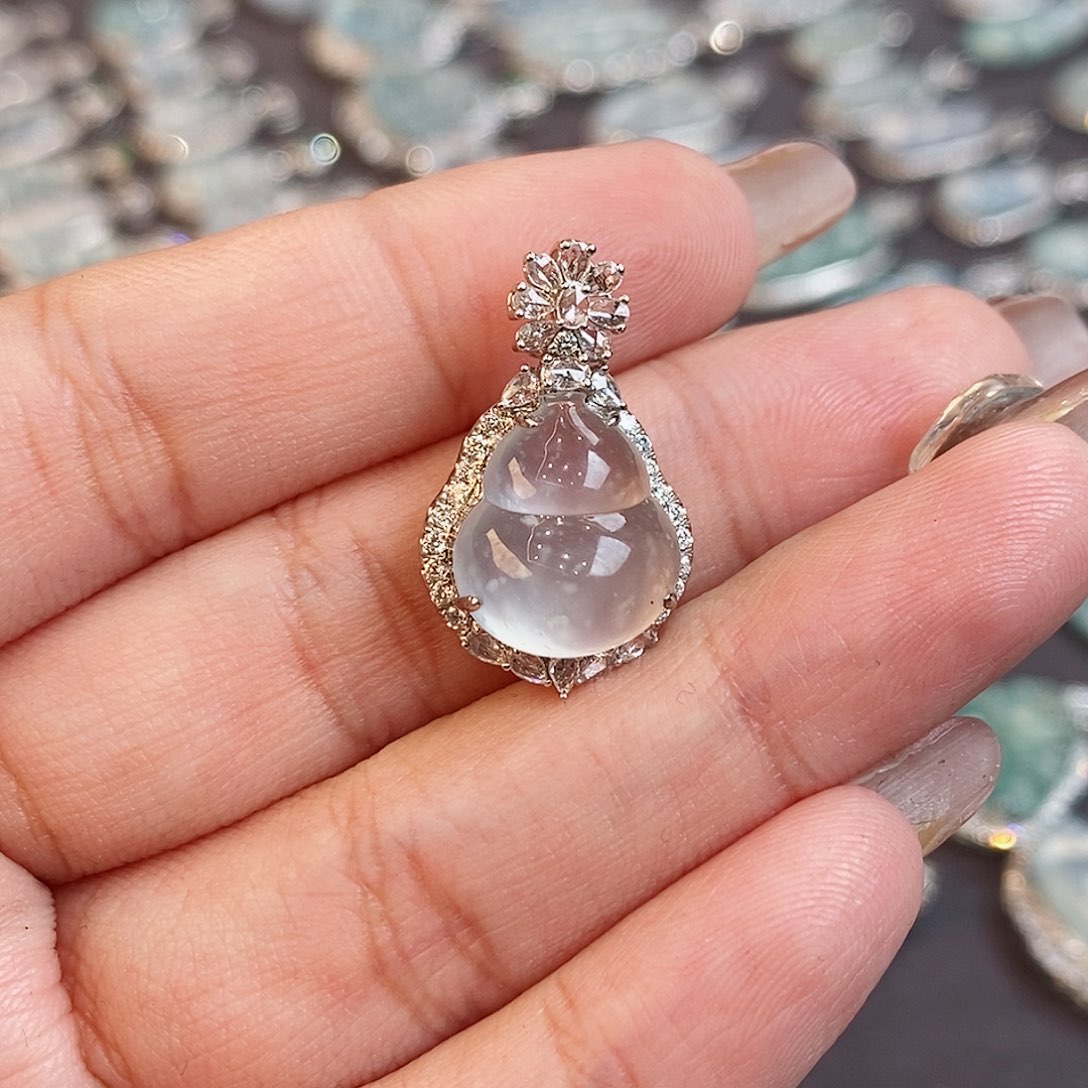 翡翠颈饰未镶嵌好***o天然缅甸a货翡翠