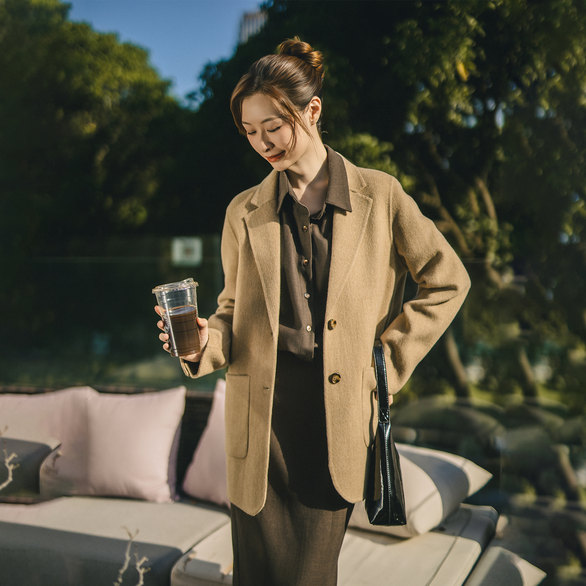 apm luxe/休闲老钱风羊毛大衣温柔知性东大门韩版优雅气质穿搭