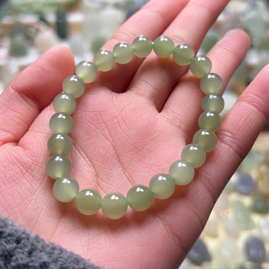 和田玉手串未镶嵌诺**茜