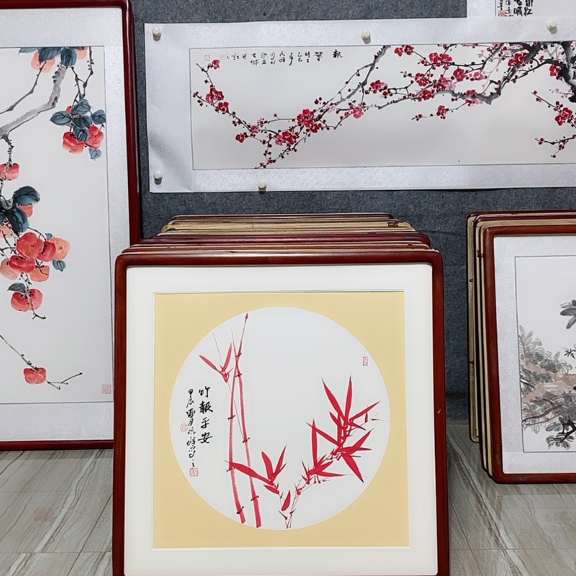 【闪购商品】国画书画作品带框65×65厘米