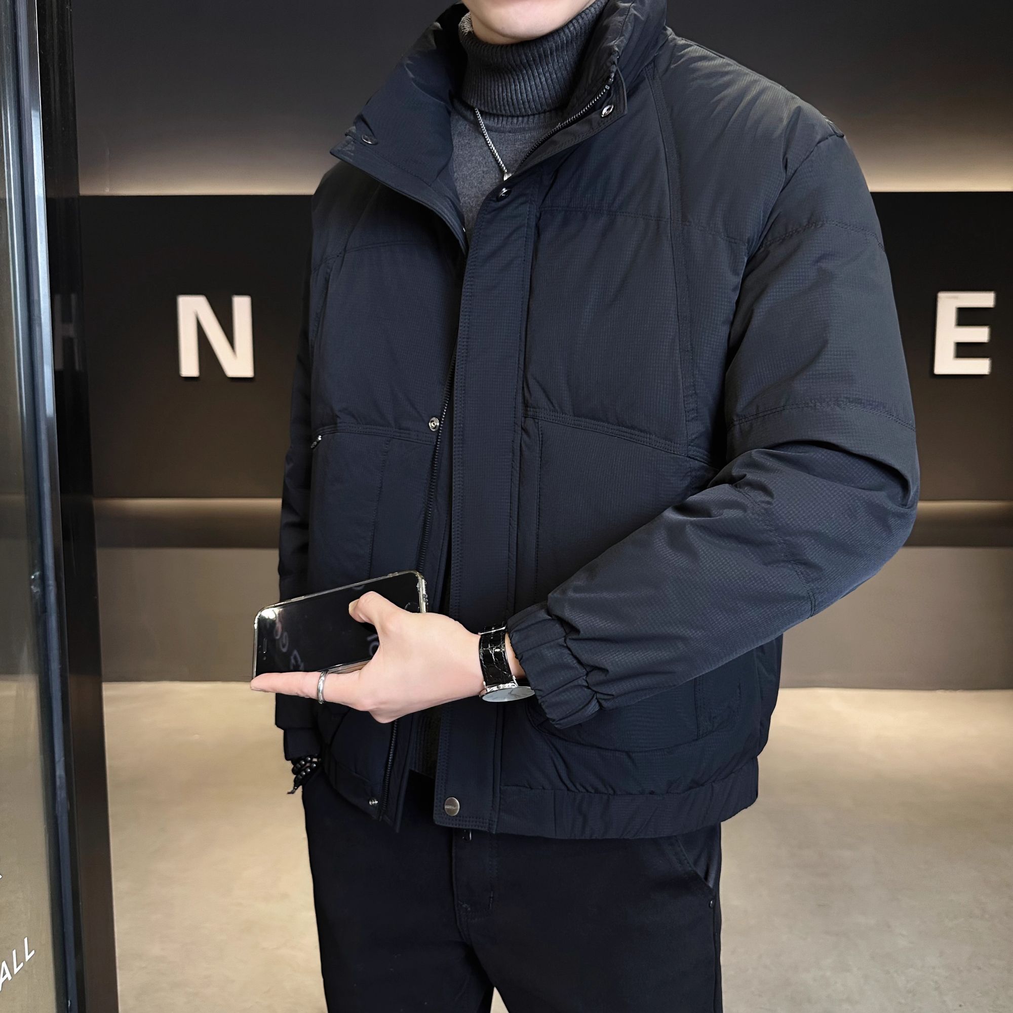 高端立领男士羽绒服男款秋冬季2025新款潮牌痞帅休闲加厚保暖外套