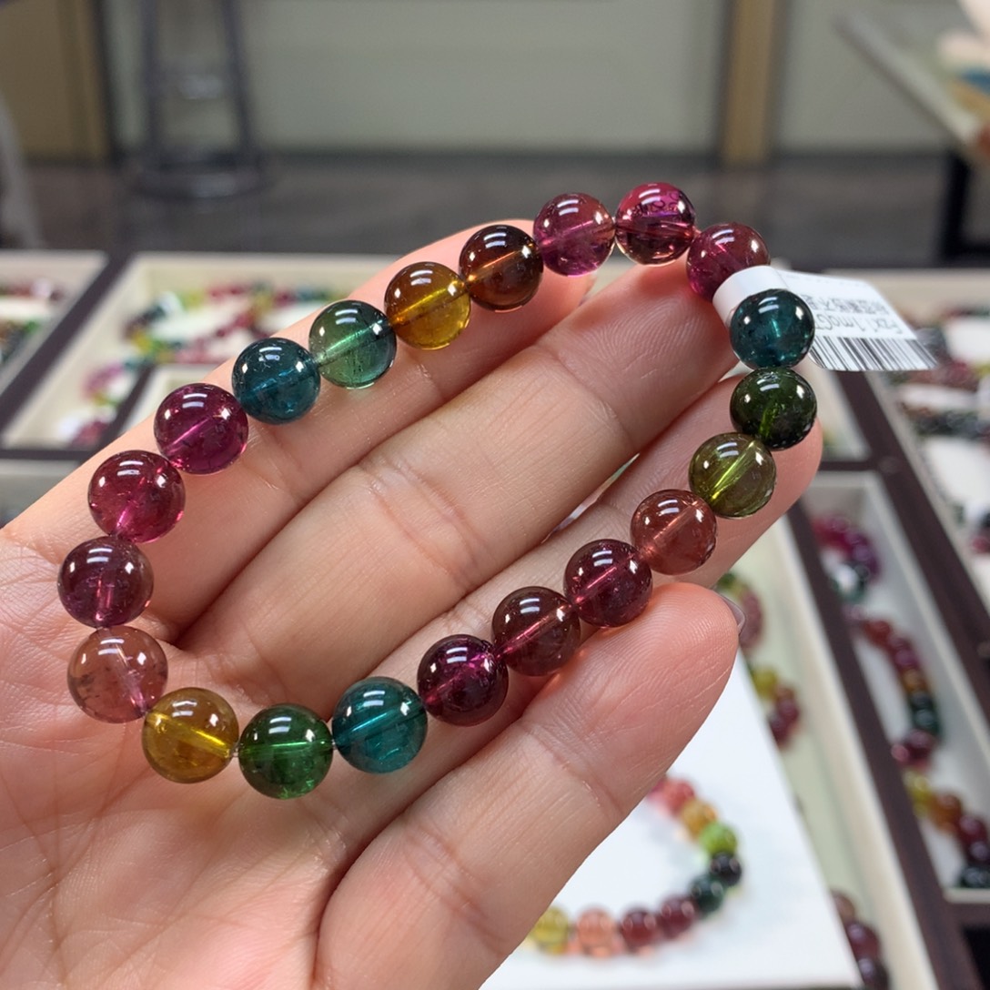 碧玺未镶嵌手链9左右