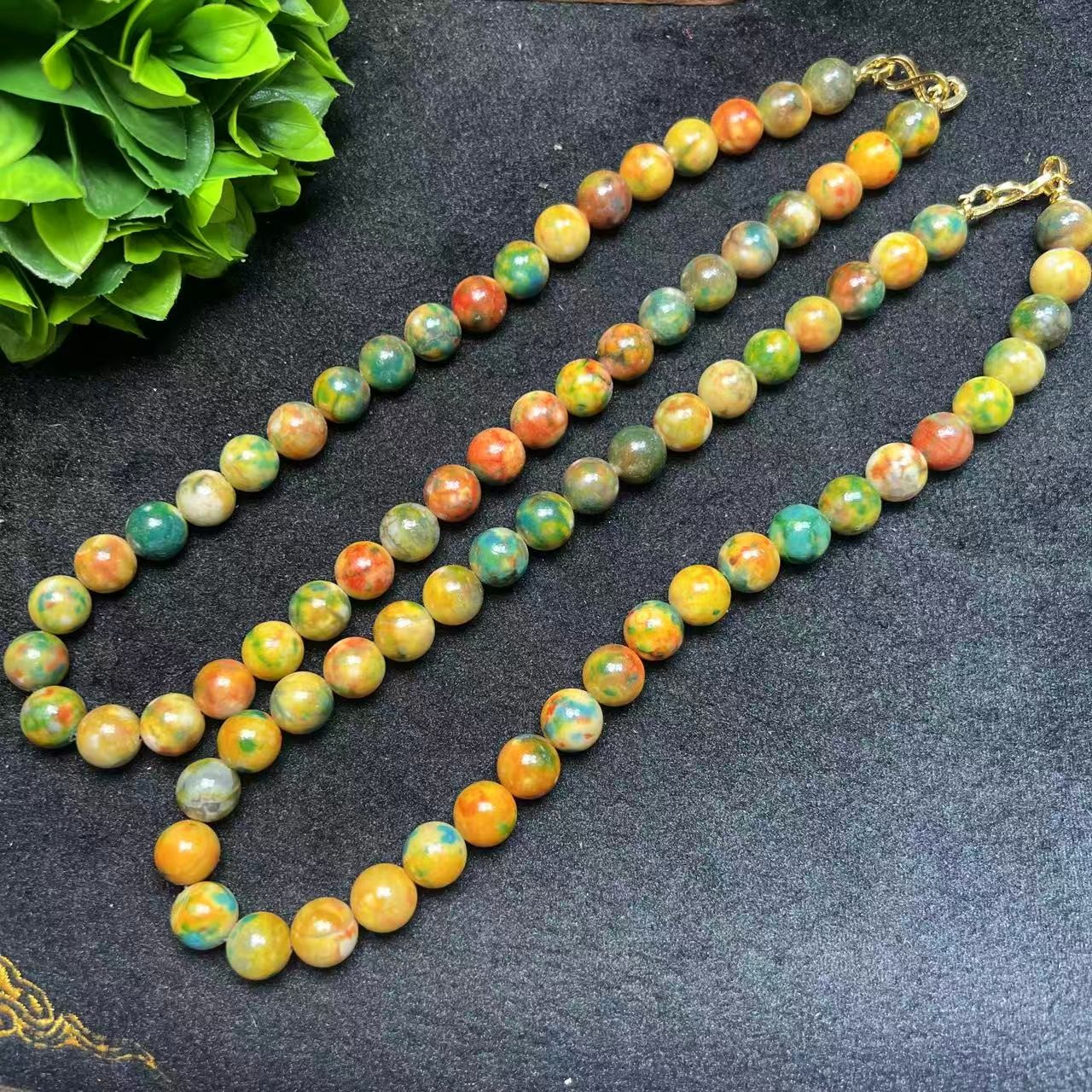 S8132（玉姐）福寿之石玛瑙玉多彩项链-多样性只发一件