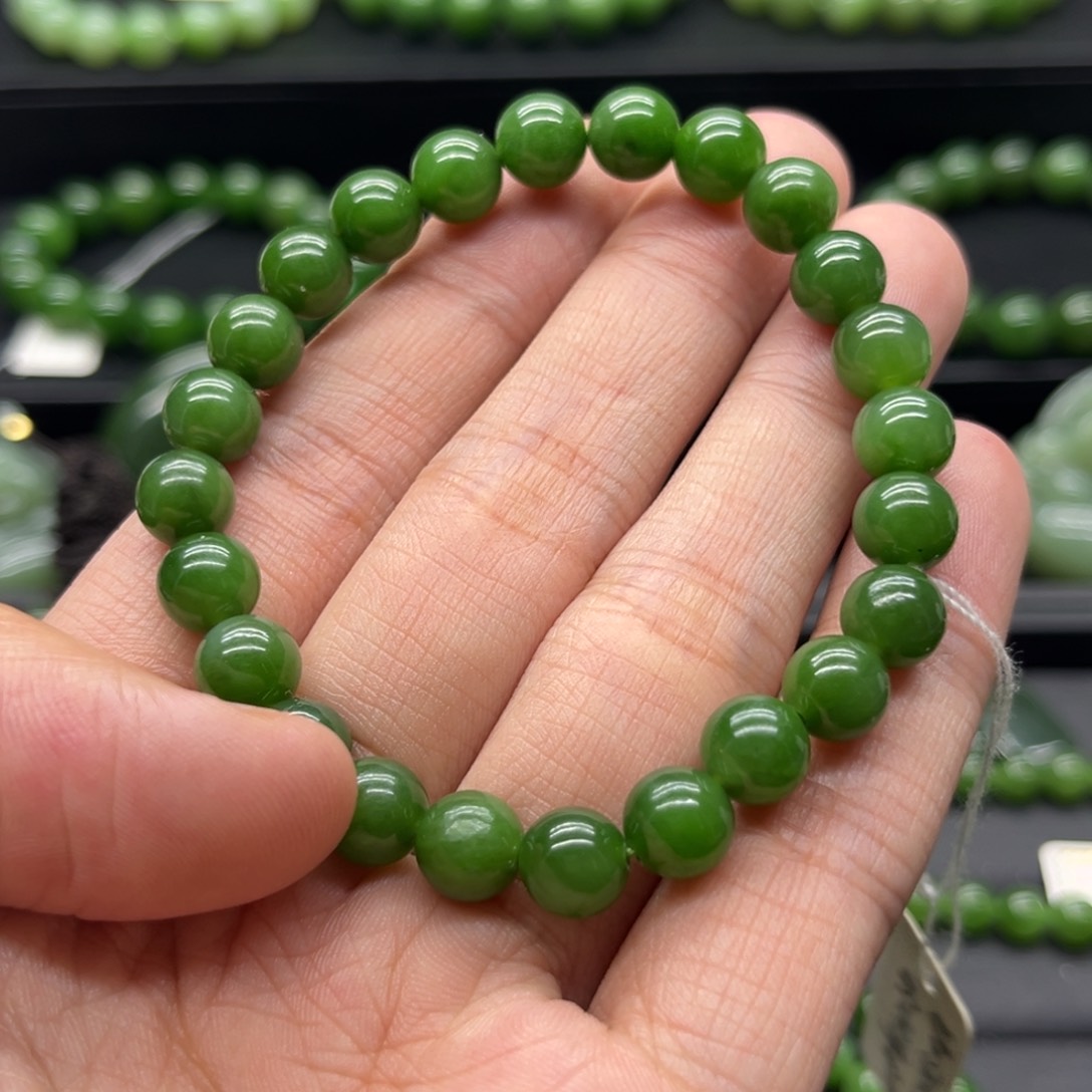 和田玉（碧玉）手链未镶嵌吕**光