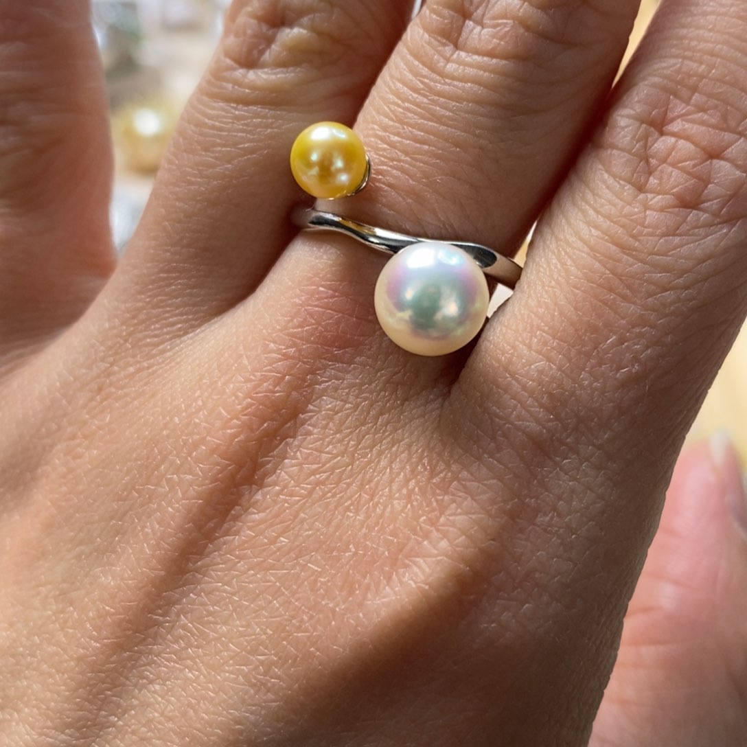 海水珍珠戒指银S925镶嵌